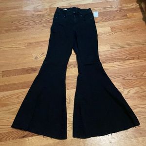 Free People Black Bell Bottom Jeans